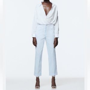 NWT Zara high rise linen blend pants
